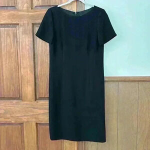 Ellen Tracy Black Dress Short Sleeves Size 4